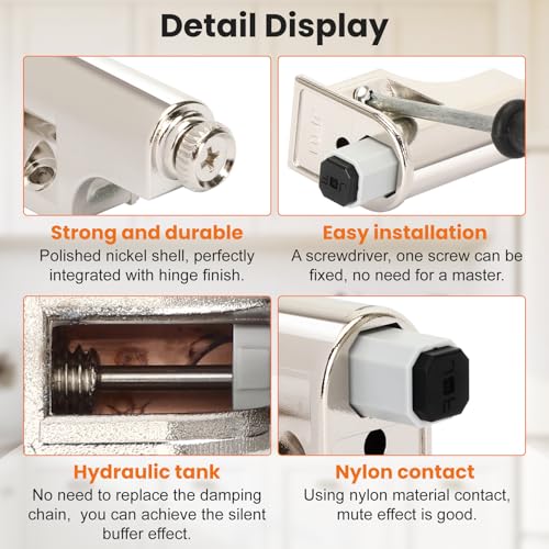 10 Pcs Soft Close Door Dampers, Universal Soft Close Cabinet Door Damper | Fit for Cabinet Doors/Wardrobe/Kitchen/Bookcases Hydraulic Buffer Damper, Noise Reduction & Smooth Closure(Including Screws）