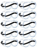 MELASA Safety Goggles ANSI Z87.1 Anti-Fog Protective Lab Goggles Chemistry - color: Clear - 10 Pcs