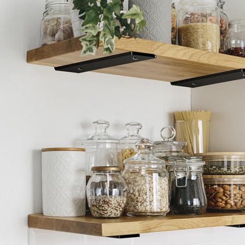 HEART ART Floating Shelf Brackets 10 Inch,Heavy Duty Black 2 Pack - size: 10 Inch, style: 2 Pack