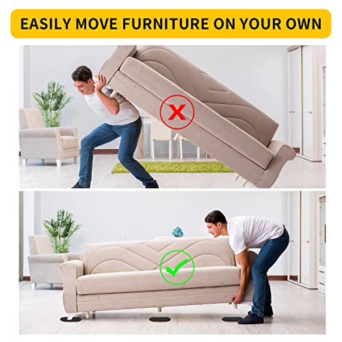 new space Oval Furniture Sliders, 8pcs 3 1/2" x 6" - Reusable Sliders for Carpet, Heavy-Duty Movers - Easily Move & Protect Furniture & Carpet - color: Beige (for Carpet)