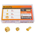 75pcs 3/8 Assortment Kit Brass Compression Sleeves Ferrules & Insert &Nuts - size: 75 pcs, 3/8"