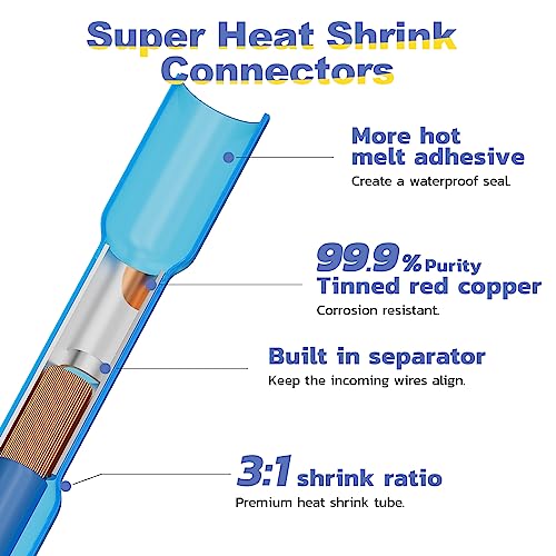haisstronica 120PCS Heat Shrink Butt Connectors, 12-10 AWG Yellow - style: Yellow AWG 12-10