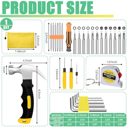 Mini Operation Tool Kit Bulk – Small Emergency Compact Tool Set for Beginners, Home Maintenance, Office & Apartment Use – Adult Men Employee Coworkers Gifts Father's Gifts for Men Tool Party Favors