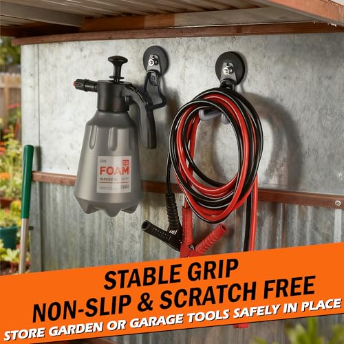ULIBERMAGNET Upgraded Heavy Duty Magnetic Hooks,4 Pack Strong Large Magnet Hook for Power Drill,Garden Tools,Hose,Pegboard,Garage,Workshop,Magnetic Storage Hooks for Indoor Outdoor Hanging(Gray) - style: V1 Pro 2.59INCH 4PACK Gray Large Hooks