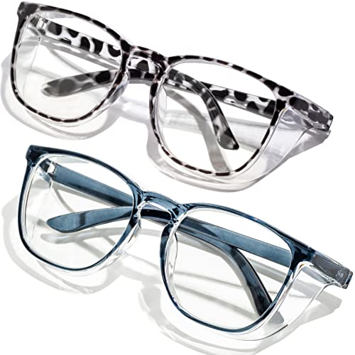 Safety Glasses Anti Fog Clear Blue Light Blocking Eye Protection Nurse Goggles for Women Men - color: A3 Leopard + Blue