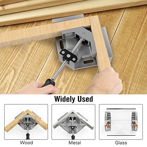 Housolution Right Angle Clamp, [4PACK] 90° Aluminum Alloy, Silver Gray - color: Silver Gray