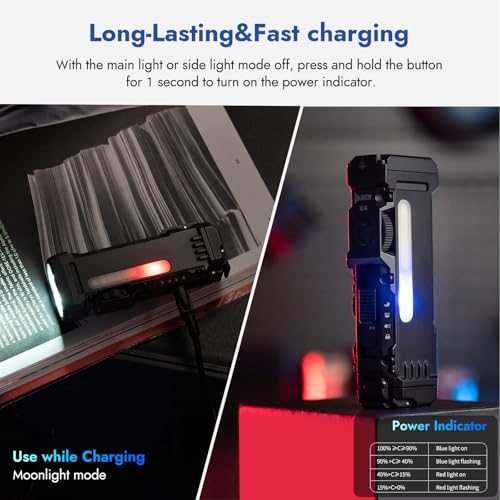 WUBEN X4 Flashlight Rechargeable,EDC Light with Multi-Mode RGB Light - color: Black