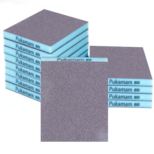 12 Pack Sanding Sponge, Washable and Reusable Sanding Blocks 80 Grit Wet Dry Sand Paper for Wood Drywall Metal Furniture - size: 80 Grits