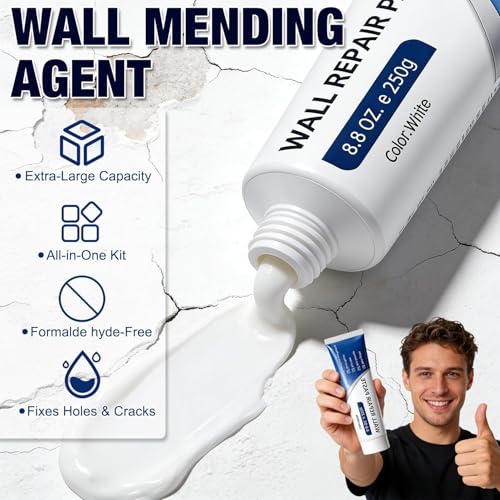 Wall Repair Kit, Quick Drying Paste for Holes & Cracks, Scraper & Sandpaper