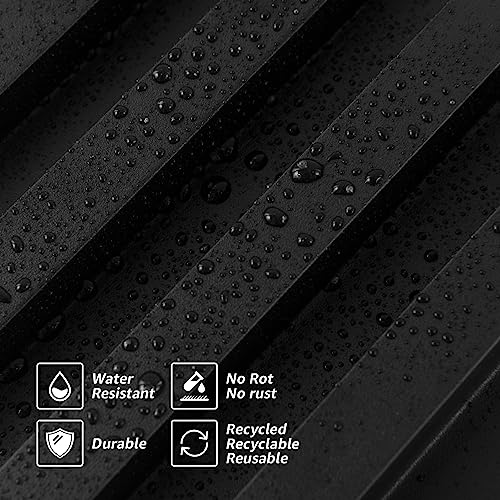Art3d 96 x 6 Inch WPC Wood Diffuser Slat Wall Panel, 8-Pack, Matte Black - color: Matte Black, size: 96*6
