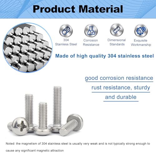 30Pcs M4x30mm Pan Phillips Cross Machine Screws for Cabinet Doors - size: M4x30mm