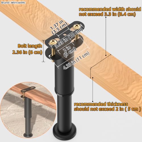 Wlrrcwdttc 4 Pcs Adjustable Height Bed Support Legs 7.08-13 inch, Bed Frame Center Support Legs for Bed Frame/Bed Center Slat/Furniture, Heavy Duty Metal Bed Replacement Legs Bed Slats Support Legs