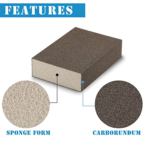 8Pcs 150 Grit Sanding Blocks, Jamiikury Fine Sanding Sponge Washable and Reusable, Wet Dry Sandpaper Sponge for Wood Metal FurniturePaint and Drywall - size: 150 Grits