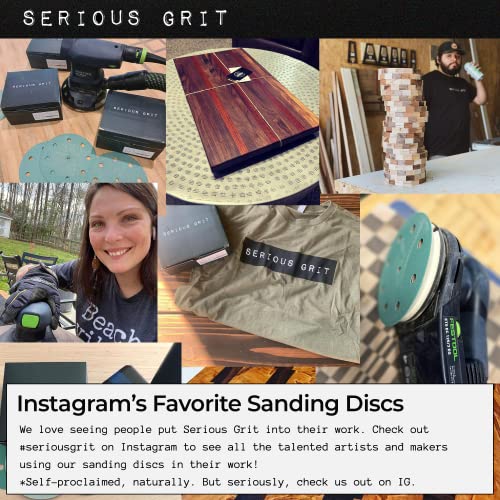 Serious Grit - 5-Inch 9-Hole P120 Grit Sanding Discs - 50 Pack Box - size: 120 Grit