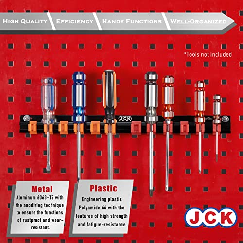 JCK Aluminum Screwdriver Organizer Wall Mount Rack, 12 Sliding Clips - style: Screwdriver Organizer