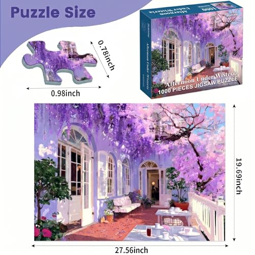 1000 Piece Puzzle for Adults, Afternoon Under Wisteria - color: Afternoon Under Wisteria