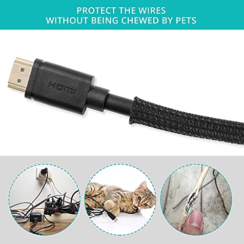 ZhiYo Cable Sleeve, 20ft, 1/4 inch, Black - color: Black, size: 20ft, 1/4''