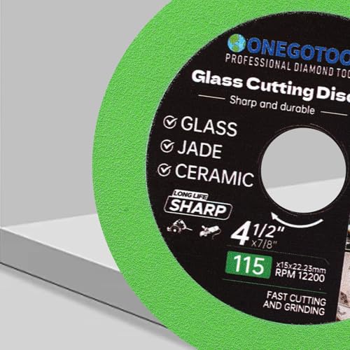 4-1/2x7/8 inch Tile Cutter Glass Cutting Disc for Angle Grinder Glass Ceramic Diamond Cutting Blade Disc for Grinding Jade, Crystal, Wine Bottles. (3PCS) - size: 4-1/2"