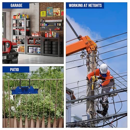 Heavy Duty Lineman Tool Board for Bucket Trucks Wall Mount Tool Organizer with 2" & 3" Aerial Bucket Hooks,Linework Bucket Truck Accessories