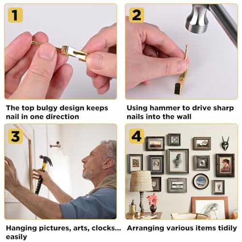 Picture Hanging Hooks 230 Pieces,10lb, 20lb, and 30lb Picture Hangers - color: Silver