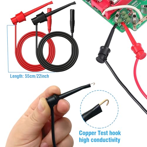 25PCS Multimeter Test Leads Kit, Test Leads Set with Replaceable Alligator Clips,Wire Piercing Probes, Alligator Clips,Test Hook Clips,Test Tweezer for Digital Electrical Multimeter Testing - color: Test Kit-1