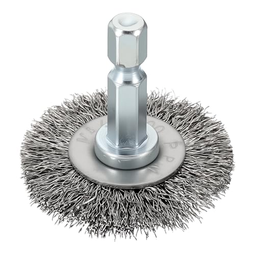 1.5in Wire Wheels for Drill with 1/4in Hex Shank, Carbon Steel - size: 1.5 inch(0.008in Wire)
