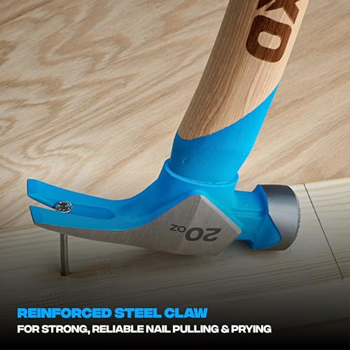 OX 20 oz Framing Hammer, Milled Face Claw Hammer, Martillos de Construccion - style: 20-oz Hammer + Grip