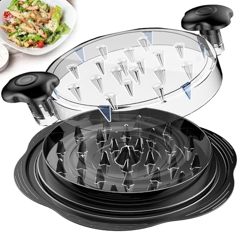 Chicken Shredder Tool Twist Large Meat Shredder with Brush&Fork, Black - color: Black