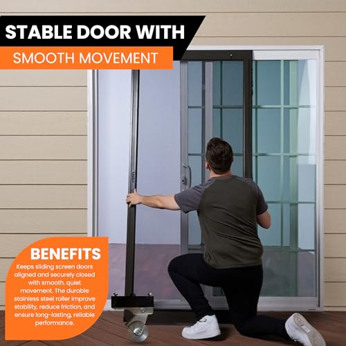 KC Hardware Heavy-Duty Stainless Steel Sliding Screen Door Rollers with 1 in. Steel Ball Diameter & 1-1/4 in Including Screws and Adjusting Sleeve Single