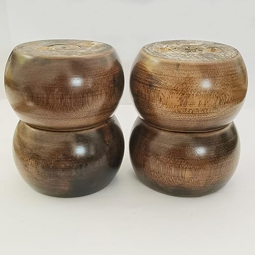 2 Inch Wood Sofa Furniture Legs Round Walnut Bun Feet 2 Inch Tall Legs Replacement for Sofa/Couch/Ottoman/Loveseat/Cabinet with Screw Set of 4 (Diameter: 2.7inch, Walnut) - color: Walnut, size: Diameter: 2.7inch