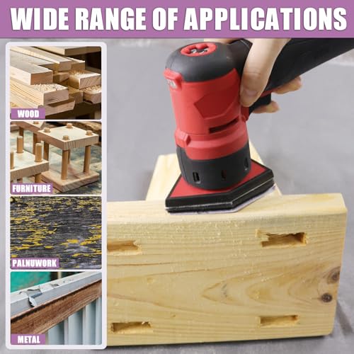 90mm x 65mm Triangle Sanding Sheets, Fits for Milwaukee M12 Fuel Sander - style: 80-240 Grit