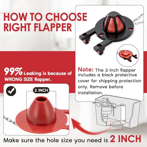 Universal Toilet Flush Valve Replacement Kit, Inside Tank Repair Kit - color: RED 1