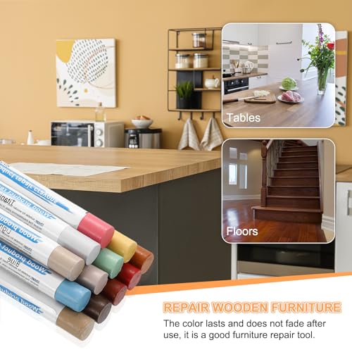 HARFINGTON 5pcs Wood Filler Sticks Wooden Wax Touch Up Furniture Repair Crayons for Scratch Hole Wood, Light Natural - color: Light Natural