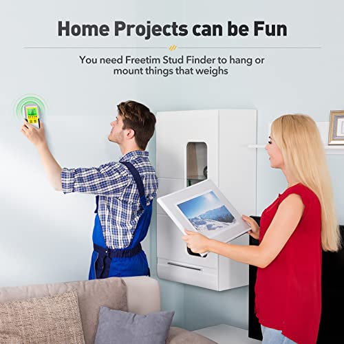 Stud Finder Wall Scanner Sensor - 5 in 1 Stud Sensor Detector Wall Scanner with LCD Display Beam Finders for the Center and Edge of Metal Wood AC Wire Studs Pipe Joist Detection - color: Yellow