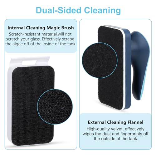 fishkeeper Aquarium Magnetic Glass Cleaner, Fish Tank Algae Cleaning Tool - size: M for Glass Thickness：1/4"-3/8"