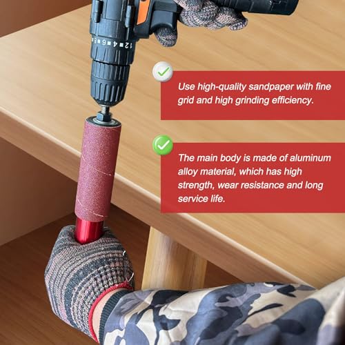 Handheld Spindle Sander Adapter for Power Drill, Portable Sanding Drum, Universal Hexagonal Attachment for Power Drill Chuck