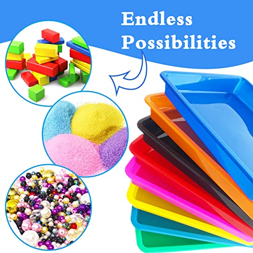 10 Pack Plastic Art Trays: 8 Color Sensory Trays for Kids Crafts & DIY Projects - style: 10PCS 8 Colors