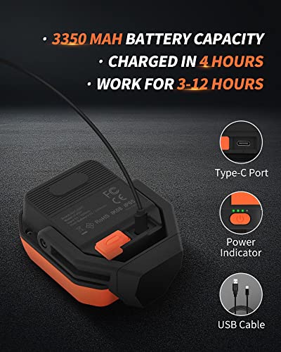 Rechargeable Work Light with 4 Modes, 1200LM Magnetic Work Light - color: Orange