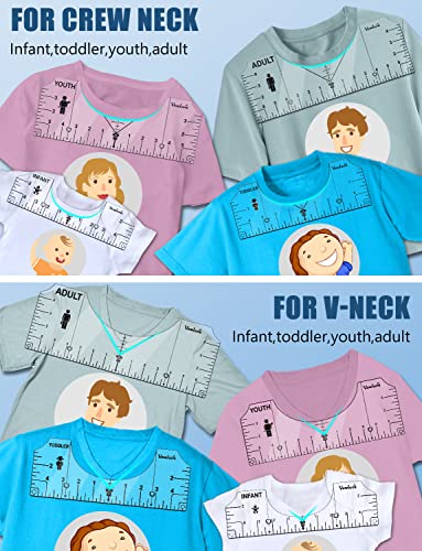 Vowlove Tshirt Ruler Guide Set for Cricut, Shirt Measurement Centering Tool - color: 01 Pink