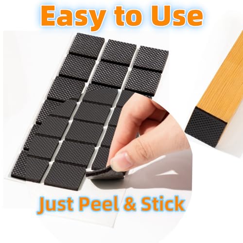 Furnigear Non Slip Furniture Pads - Self Adhesive Rubber Anti Skid Pads Grippers Rubber Chair Feet Furniture Pads for Hardwood Floors -Protectors for Furniture Table Legs Anti Slip 128 Pcs 3/4" Square - size: 3/4" Square 128pcs