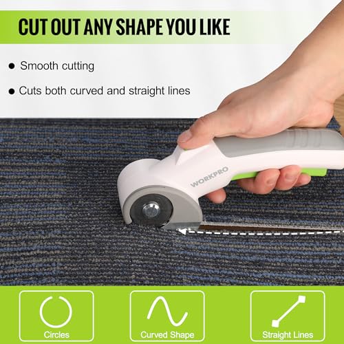 WORKPRO Cordless Electric Scissors, Rechargeable Power Rotary Cutters