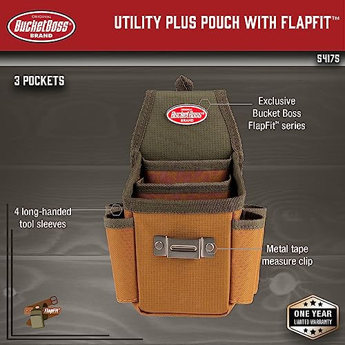 Bucket Boss - Utility Plus Pouch with FlapFit, Pouches - Original Series (54175), Brown - size: (Pack of 1)