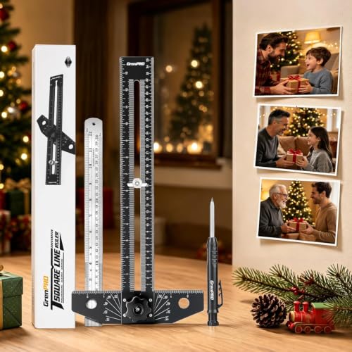 GRENPRO Combination Speed T-Square Ruler Angle Finder Woodworking Tools - color: Black