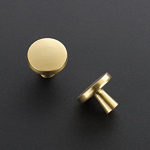 Ravinte Brushed Brass Solid Knobs Gold Kitchen Cabinet Pulls,5 Pack,Round-5 - style: Rustic