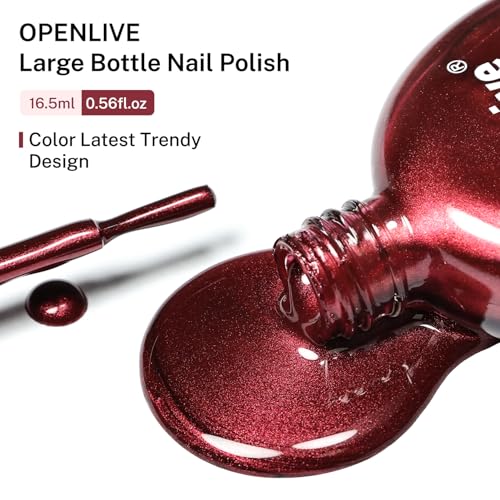 OpenLive 16.5ml Red Glitter Nail Polish Large Volume Nail Polish - color: Red Glitter