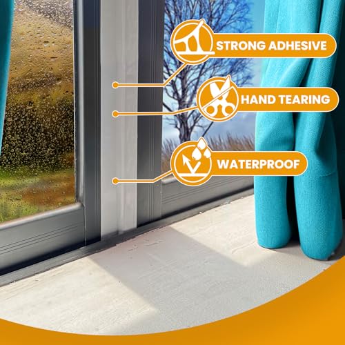White Window Weather Sealing Tape, AC Air Conditioner Sealing Tape - color: White, size: 2 Inch x 65 FT
