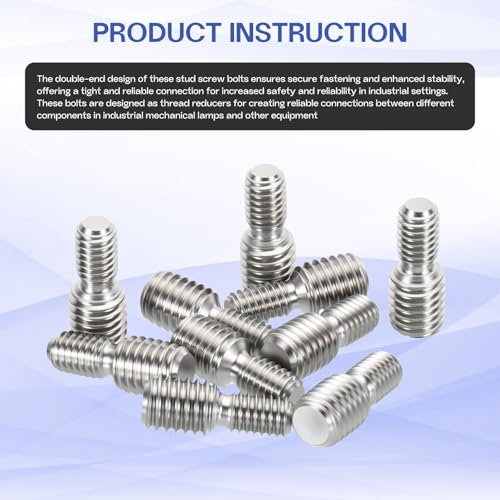 M6x10mm to M10x10mm Double End Threaded Stud Screw Reducing Bolt,304 Stainless Steel Thread Reducer Adapter for Furniture Fastener Welding, Hardware Connectors 10 Pack - size: M6x10mm to M10x10mm