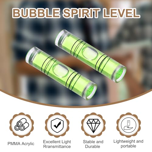 HARFINGTON 12pcs Mini Cylindrical Bubble Spirit Level Vials 9.5x40mm - size: 9.5x40mm