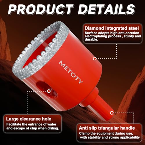Diamond Hole Saw Drill Bit Set (15 PCS) (1/4"-2") Serrated Diamond Core Bits for Ceramic, Glass, Tile, Marble, Granite | EVA Positioner & Hard Storage Bag | Dry/Wet Dual-Use | High-Precision Drilling - size: (1/4"-2")-15PCS