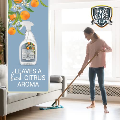 ProCare Citrus Floor Cleaner (Made in USA) | Streak Free Cleaner for Tile, Stone, Laminate, Vinyl & Natural Wood Floor Cleaner for Mopping, Floor Cleaning Solution with Citrus Aroma -32oz Spray Bottle - size: 32 Fl Oz (Pack of 1)